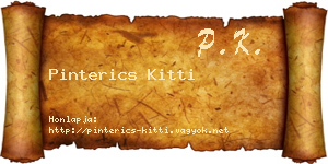 Pinterics Kitti névjegykártya