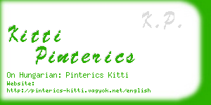 kitti pinterics business card